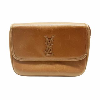 Saint Laurent - イヴ サンローラン YVES SAINT LAURENT 斜め掛けショルダーバッグ レザー ブラウン ゴールド レディース 送料無料【中古】 z0482