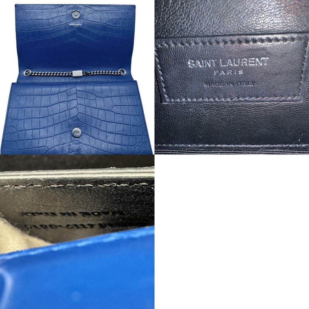 Saint Laurent(サンローラン)のサンローラン SAINT LAURENT ショルダーバッグ 型押しレザー ブルー レディース 354119 送料無料【中古】 z0479 レディースのバッグ(ショルダーバッグ)の商品写真