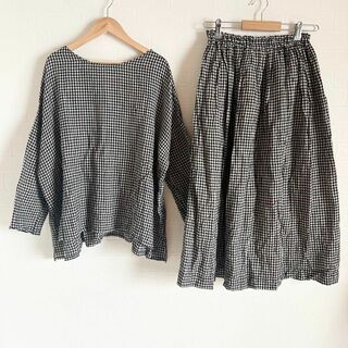 ichi - ICHI Antiquites  リネンセットアップ　ブラウス＋スカート