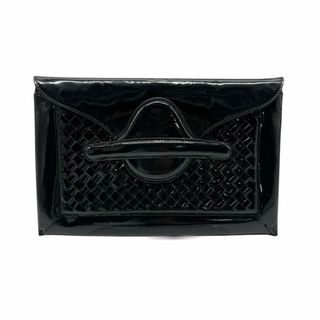 ボッテガヴェネタ(Bottega Veneta)のボッテガヴェネタ BOTTEGAVENETA クラッチバッグ イントレチャート パテントレザー ブラック ユニセックス 送料無料【中古】 z0507(クラッチバッグ)