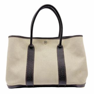 エルメス(Hermes)のエルメス HERMES ハンドバッグ トートバッグ ガーデンパーティPM トワルアッシュ/ブッフル アイボリー×ダークブラウン ユニセックス 送料無料【中古】 z0515(ハンドバッグ)