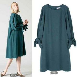 美品●アドーアADORE●ハイツイストジョーゼットドルマンワンピース