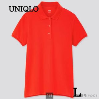 ユニクロ(UNIQLO)の【新品】ユニクロ ストレッチカノコポロシャツ レッド Lサイズ(ポロシャツ)