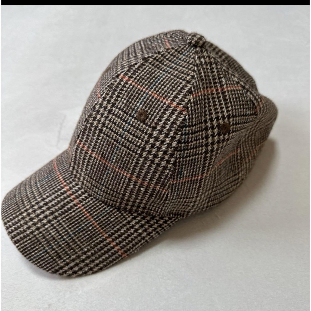 キャップ チェック ブラウン 帽子 ベースボールキャップ レディースの帽子(キャップ)の商品写真