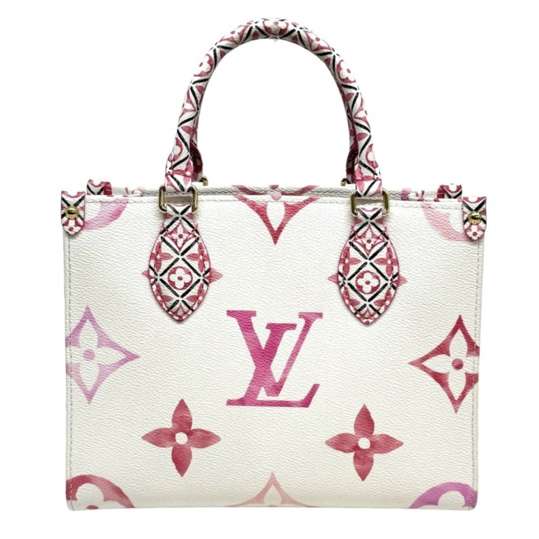 LOUIS VUITTON(ルイヴィトン)のルイヴィトン LOUIS VUITTON オンザゴーPM オンザゴー PM モノグラム フラワー LV バイ・ザ・プール バッグ トートバッグ ショルダーバッグ モノグラム・キャンバス ホワイト ピンク 白 ゴールド金具 2wayバッグ レディースのバッグ(トートバッグ)の商品写真