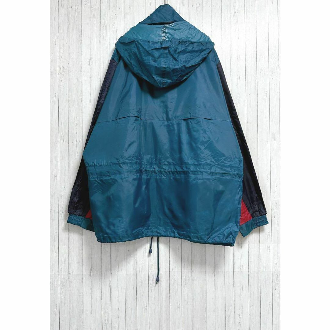 ヴィンテージ　ナイロンジャケット　アウトドア　マルチカラー　刺繍ロゴ　M メンズのジャケット/アウター(ナイロンジャケット)の商品写真