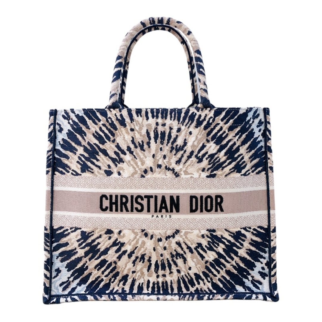 Christian Dior(クリスチャンディオール)の　クリスチャン・ディオール Christian Dior ブックトートラージ M1289ZJAI ピンク ネイビー ジャガードウーブン レディース トートバッグ レディースのバッグ(トートバッグ)の商品写真