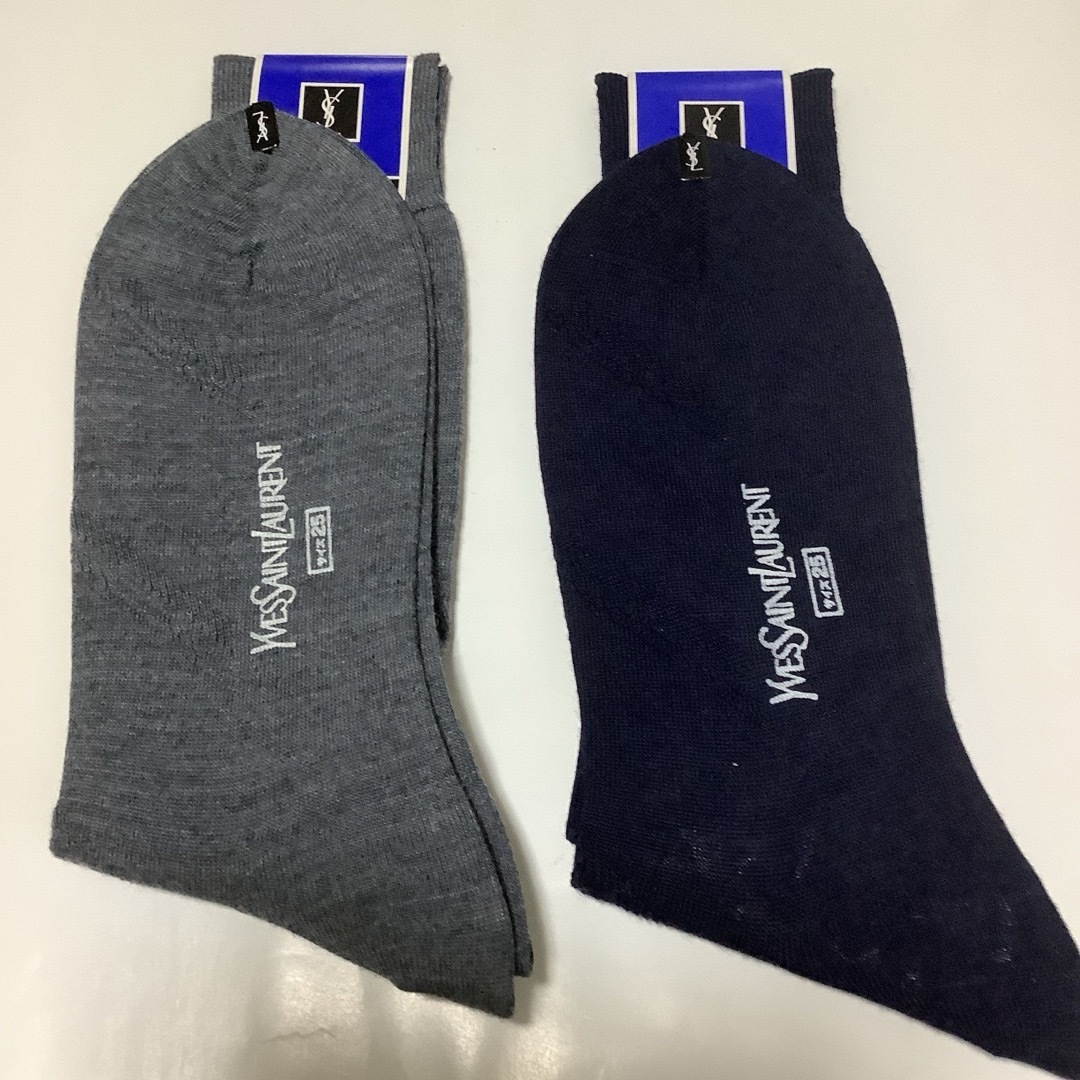 イヴサンローラン　　靴下　25㎝　　グレー＆濃紺 メンズのレッグウェア(ソックス)の商品写真
