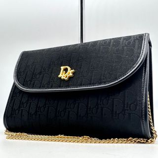 Christian Dior - ほぼ未使用✨ディオール チェーンショルダーバッグ トロッター ロゴ金具 ブラック