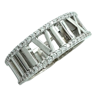 ティファニー(Tiffany & Co.)の　ティファニー TIFFANY＆CO アトラスオープン ダイヤリング K18WG 約12.5号 ダイヤモンド ジュエリー(リング(指輪))