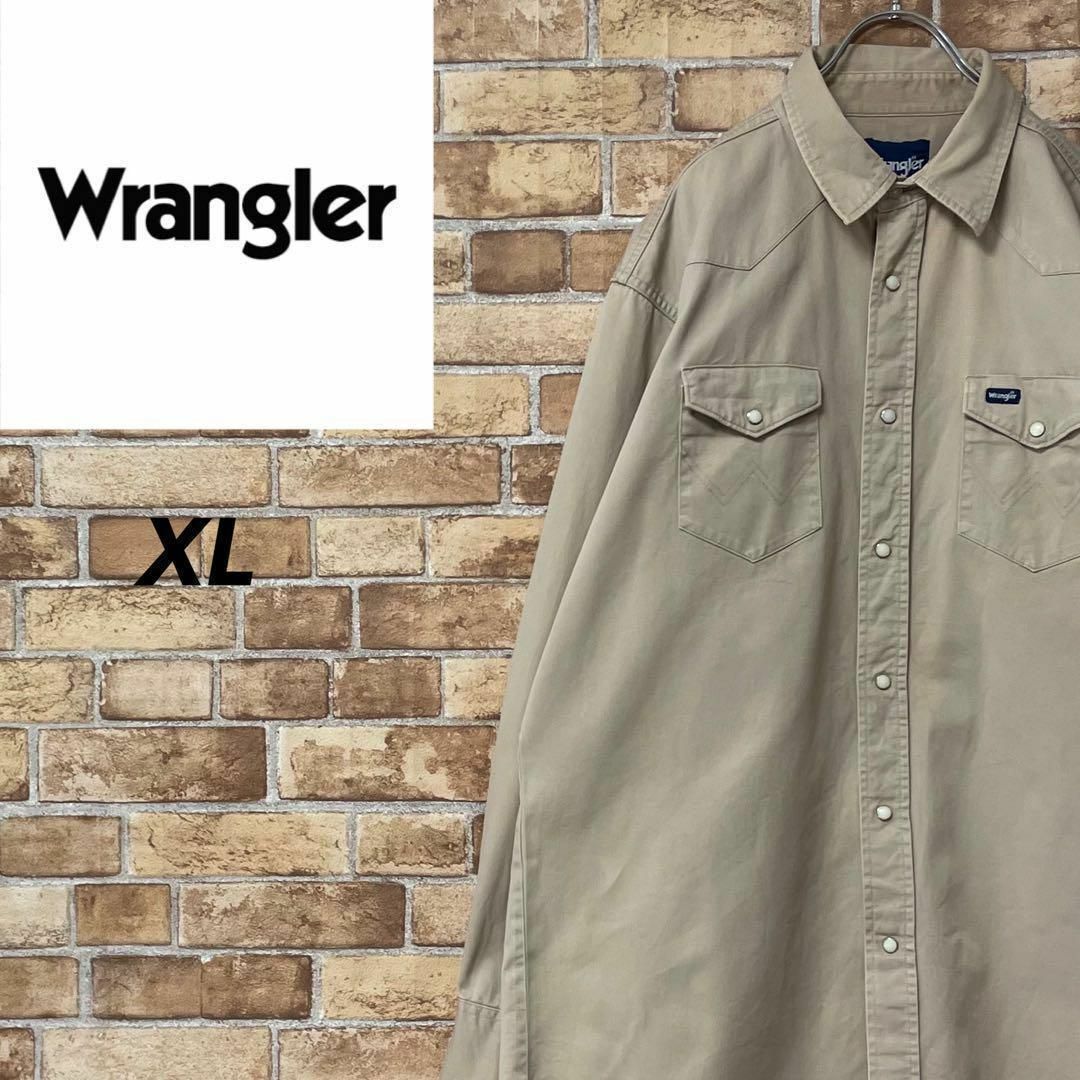 Wrangler(ラングラー)のラングラー　長袖シャツ　ビッグシルエット　ダブルポケット　ワーク　ベージュ　XL メンズのトップス(シャツ)の商品写真