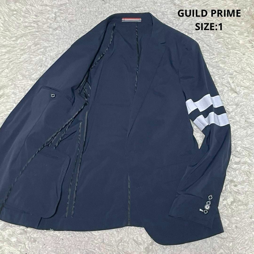 GUILD PRIME(ギルドプライム)の春夏 ギルドプライム ウォーターリペレントアームラインジャケット はっ水加工 メンズのジャケット/アウター(テーラードジャケット)の商品写真
