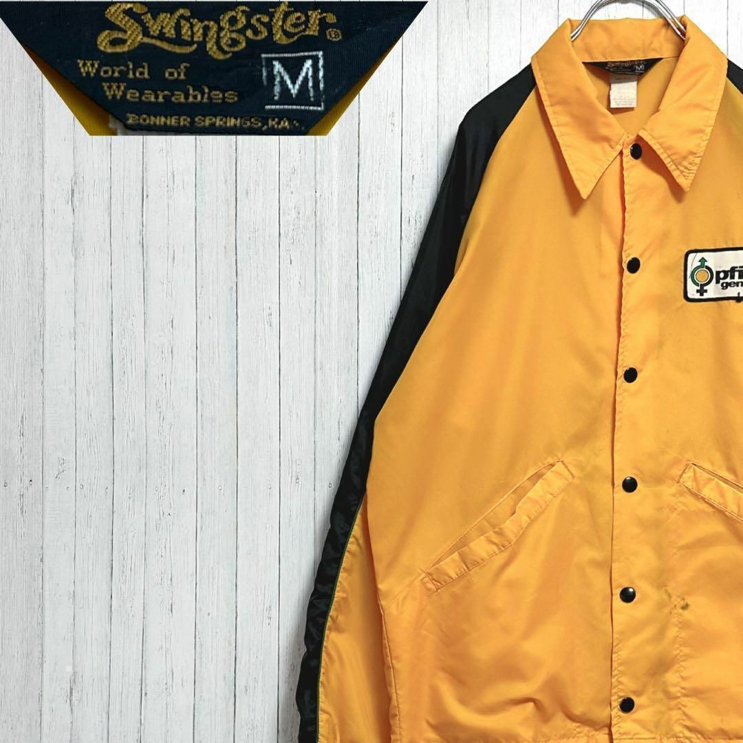 swingster　三角タグ　ヴィンテージ　ナイロンジャケット　イエロー　M メンズのジャケット/アウター(ナイロンジャケット)の商品写真