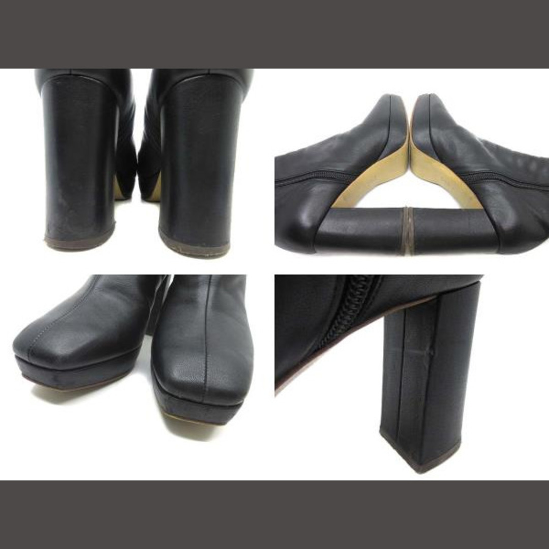 DIANA(ダイアナ)のダイアナ ストレッチ スムース ショート ブーツ チャンキー 黒 23.5cm レディースの靴/シューズ(ブーツ)の商品写真
