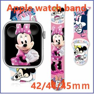 Apple Watch バンド プリント pink系 42/44/45ｍｍ(ラバーベルト)