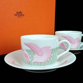 エルメス(Hermes)の●未使用 ◆ エルメス　ピヴォワンヌ　カップ&ソーサー　2客　箱つき(グラス/カップ)