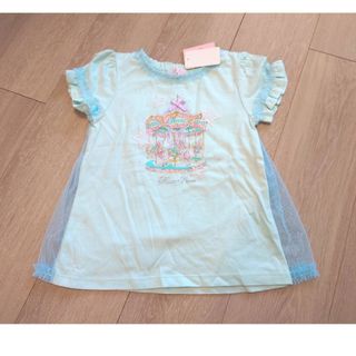 メゾピアノ(mezzo piano)の＊新品＊メゾピアノ メリーゴーランドフリルTシャツ 130(Tシャツ/カットソー)