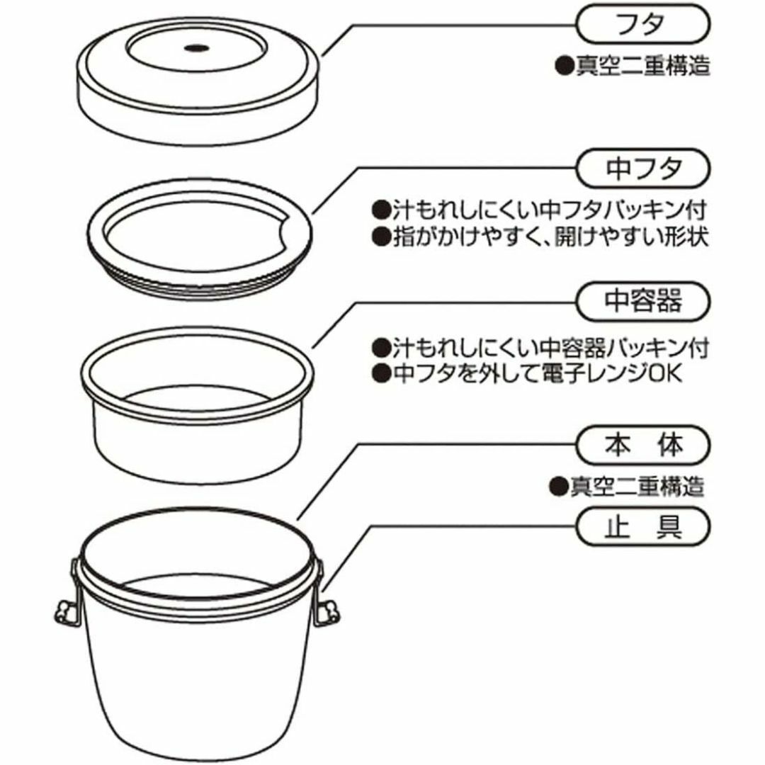 スケーター(Skater) 抗菌 保温弁当箱 丼型 ステンレス 弁当箱 550m インテリア/住まい/日用品のキッチン/食器(弁当用品)の商品写真