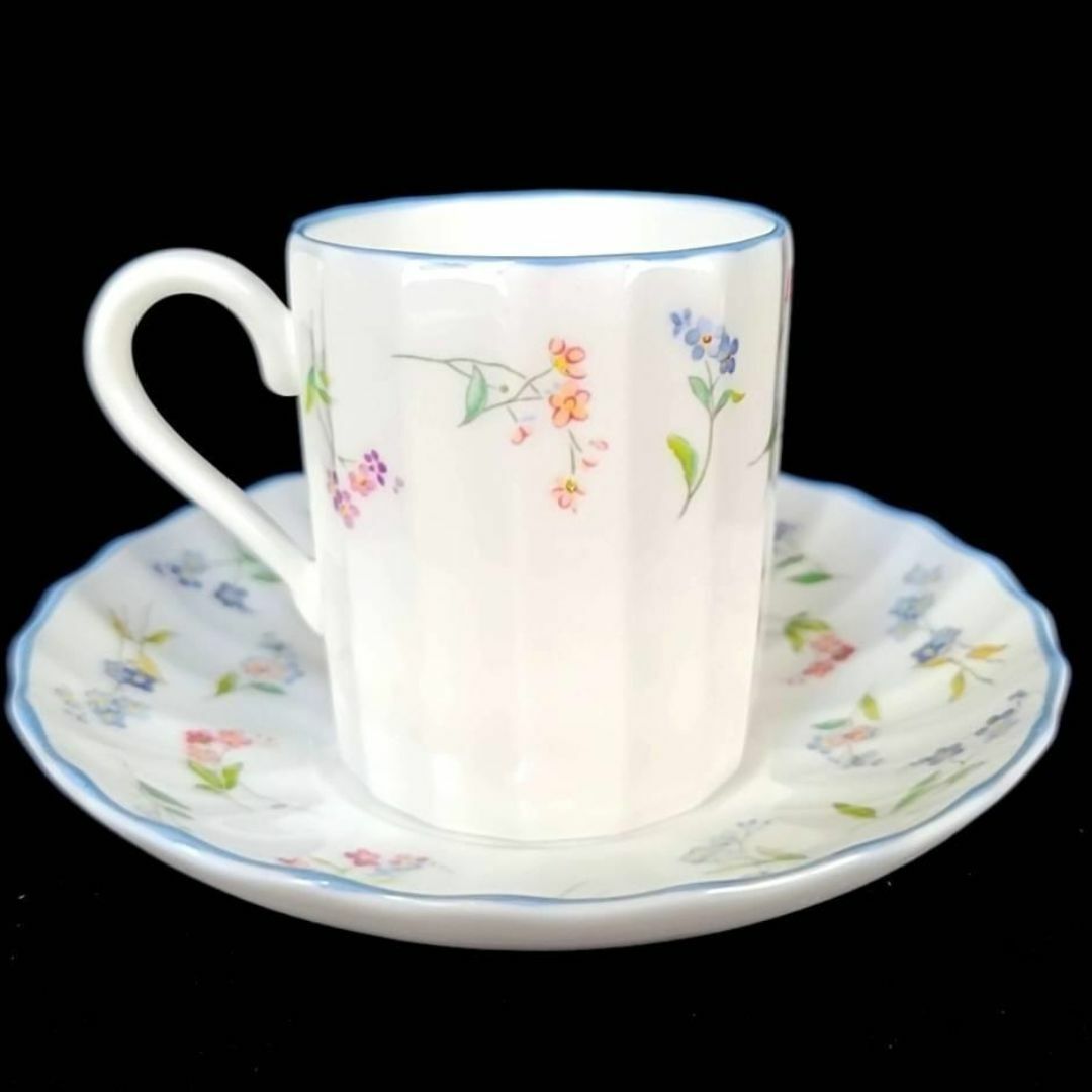 Royal Worcester(ロイヤルウースター)の●美品 ◆ ロイヤルウースター　忘れな草　デミタスカップ&ソーサー　2客　箱つき インテリア/住まい/日用品のキッチン/食器(グラス/カップ)の商品写真