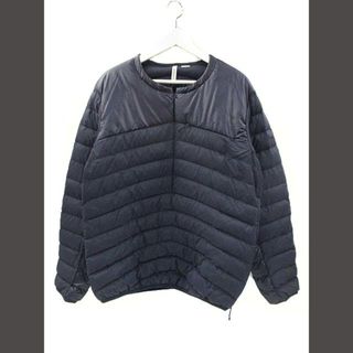 ウールリッチ(WOOLRICH)のウールリッチ ダウンジャケット ノーカラー プルオーバー ネイビー L(ダウンジャケット)