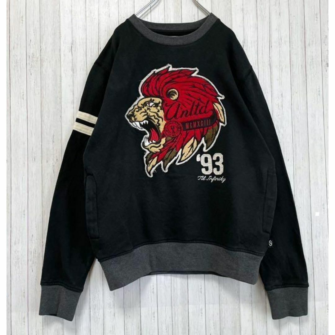 ECKŌ UNLTD（ECKO UNLTD）(エコーアンリミテッド)のエコーアンリミテッド　トレーナー　スウェット　90’s ビッグロゴ　黒　S メンズのトップス(スウェット)の商品写真