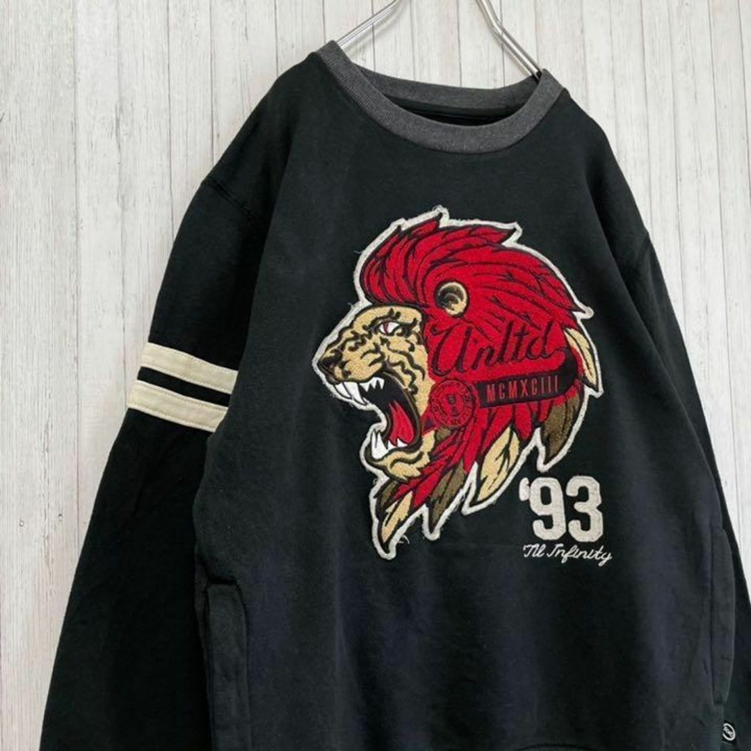 ECKŌ UNLTD（ECKO UNLTD）(エコーアンリミテッド)のエコーアンリミテッド　トレーナー　スウェット　90’s ビッグロゴ　黒　S メンズのトップス(スウェット)の商品写真