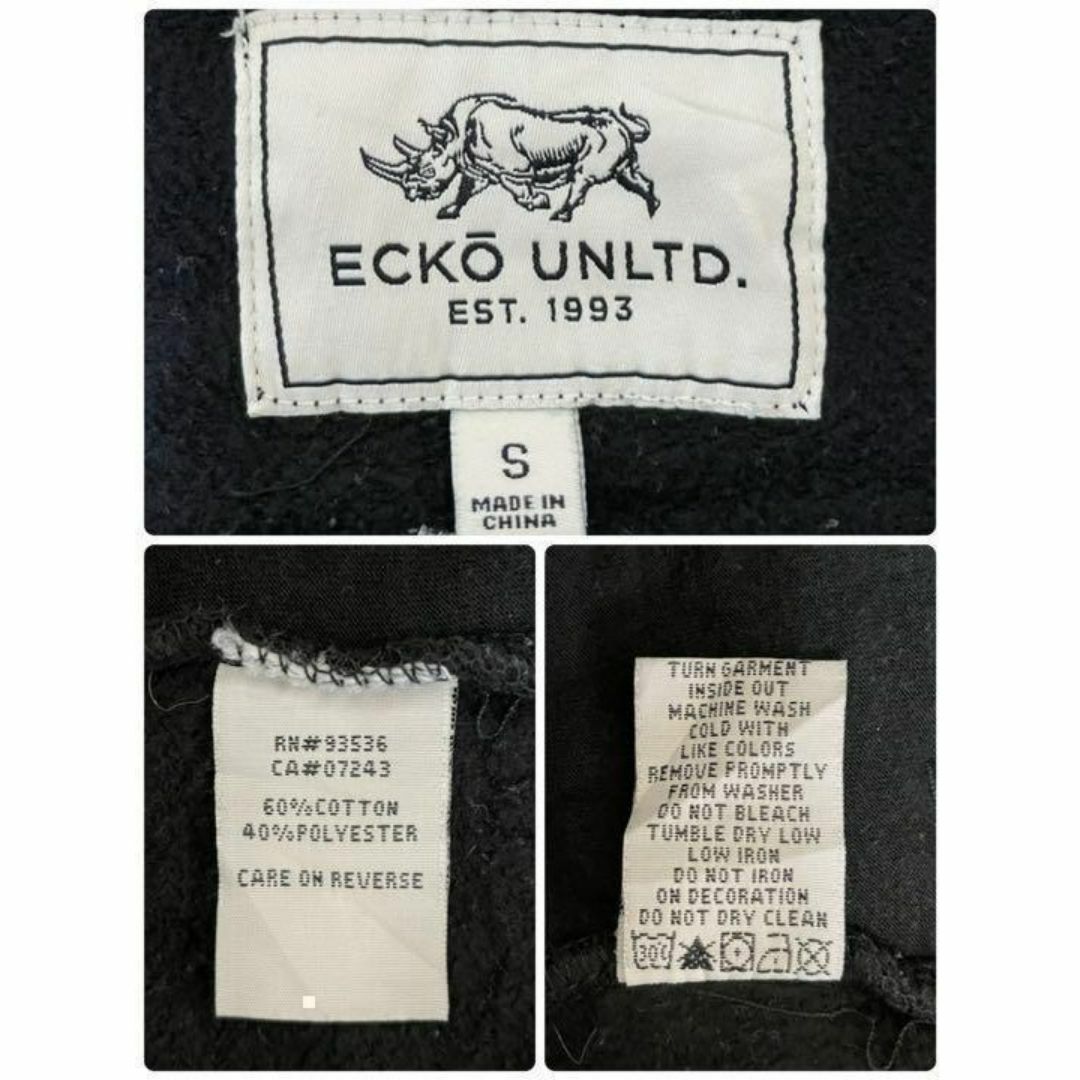 ECKŌ UNLTD（ECKO UNLTD）(エコーアンリミテッド)のエコーアンリミテッド　トレーナー　スウェット　90’s ビッグロゴ　黒　S メンズのトップス(スウェット)の商品写真