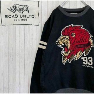 ECKŌ UNLTD（ECKO UNLTD） - エコーアンリミテッド　トレーナー　スウェット　90’s ビッグロゴ　黒　S