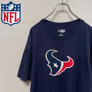 希少　NFL ヒューストン・テキサンズ プリント Tシャツ　半袖　紺　古着　XL(Tシャツ/カットソー(半袖/袖なし))