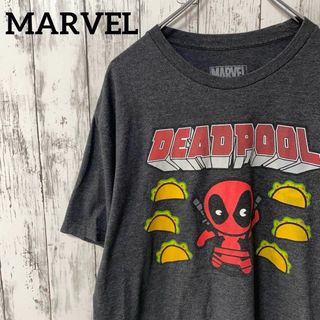 マーベル(MARVEL)のMARVEL USA古着 デットプール プリントTシャツ L ダークグレーメンズ(Tシャツ/カットソー(半袖/袖なし))