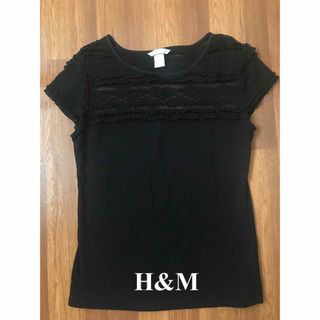 エイチアンドエム(H&M)の【着画あり】H&M レース フレンチ袖トップス(カットソー(半袖/袖なし))