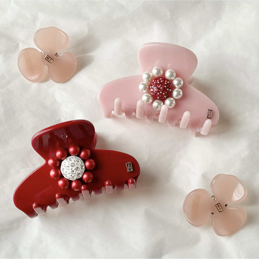 アレクサンドル ドゥ パリ Sクリップ FLEUR DE PERLE ピンク アレクサンドル ドゥ パリ Sクリップ FLEUR DE PERLE ピンク