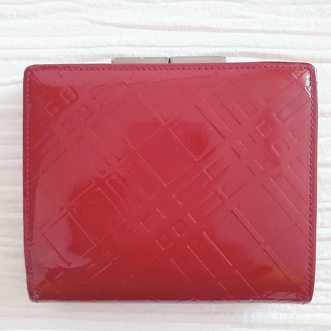 BURBERRY(バーバリー)の【希少】バーバリー　二つ折り財布　折り財布　がま口　レッド　赤 レディースのファッション小物(財布)の商品写真