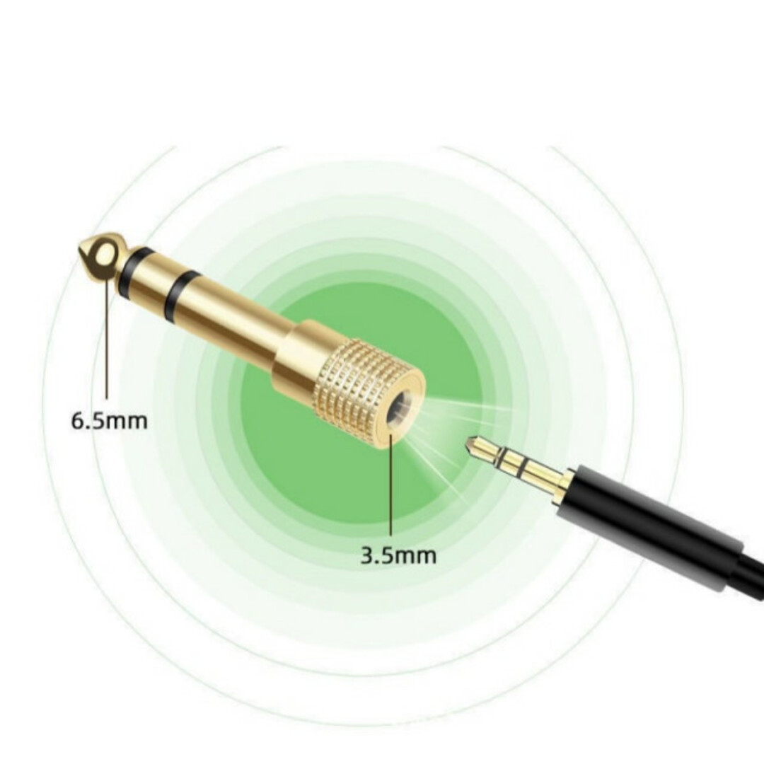 オーディオ ステレオ アダプター プラグ 変換プラグギターアンプヘッドホン人気 スマホ/家電/カメラのオーディオ機器(その他)の商品写真