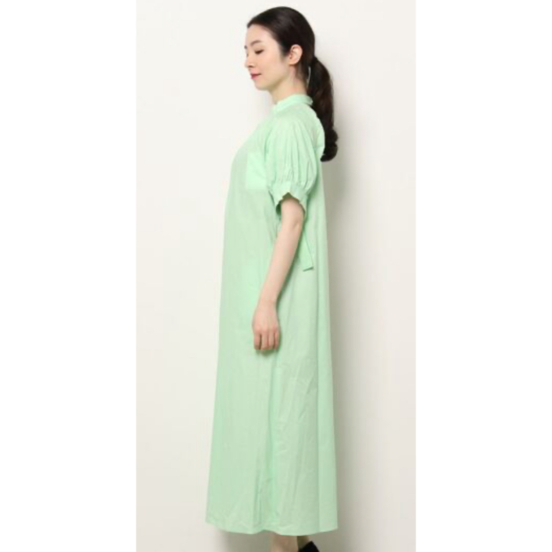 Ameri VINTAGE(アメリヴィンテージ)のCOTTON COLOR VOLUME DRESS パフスリーブ　AMERI  レディースのワンピース(ロングワンピース/マキシワンピース)の商品写真