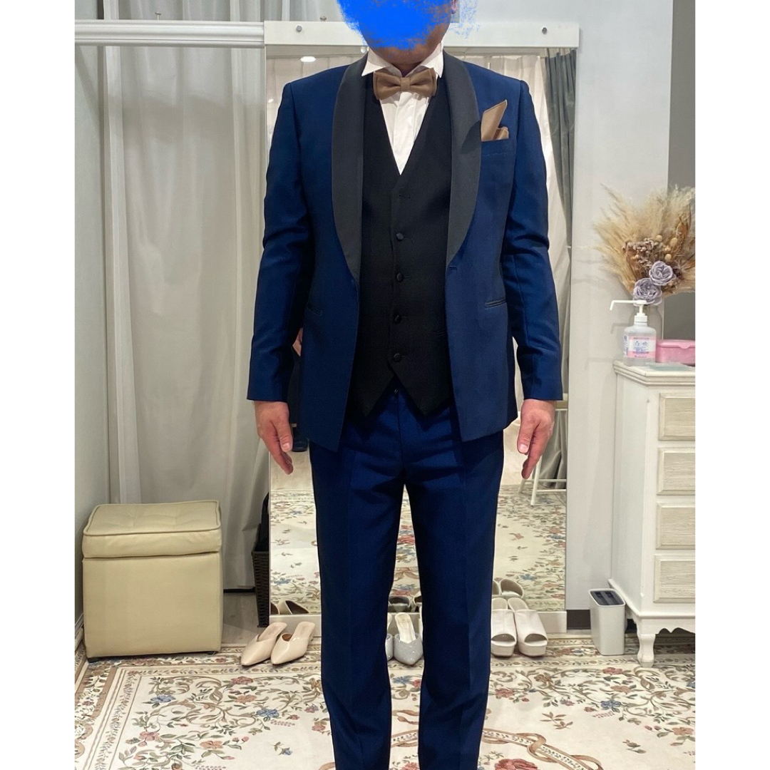 タキシード　ウェディング　YNS  スーツ　ネイビー　LL　 メンズのスーツ(スーツジャケット)の商品写真