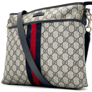 グッチ(Gucci)の【美品】グッチ ショルダーバッグ シェリーライン GGスプリーム ロゴプレート(ショルダーバッグ)