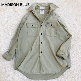 マディソンブルー(MADISONBLUE)の人気☆ マディソンブルー ハンプトン バックサテン ワークシャツ オリーブ(シャツ/ブラウス(長袖/七分))