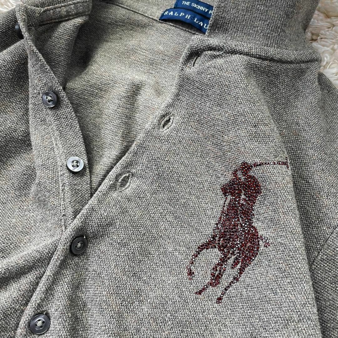 Ralph Lauren(ラルフローレン)のRALPH LAUREN 長袖 ポロシャツ ビックロゴ ラインストーン レディースのトップス(カットソー(長袖/七分))の商品写真