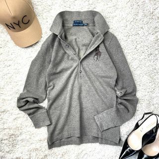 ラルフローレン(Ralph Lauren)のRALPH LAUREN 長袖 ポロシャツ ビックロゴ ラインストーン(カットソー(長袖/七分))