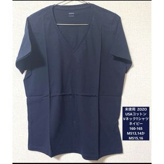 ゾゾ(ZOZO)の未使用 ZOZO USAコットンVネックTシャツ ネイビー 160-165(Tシャツ(半袖/袖なし))