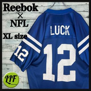 リーボック(Reebok)のリーボック NFL プリントロゴ コルツ 半袖ゲームシャツ ブルー XL(Tシャツ/カットソー(半袖/袖なし))