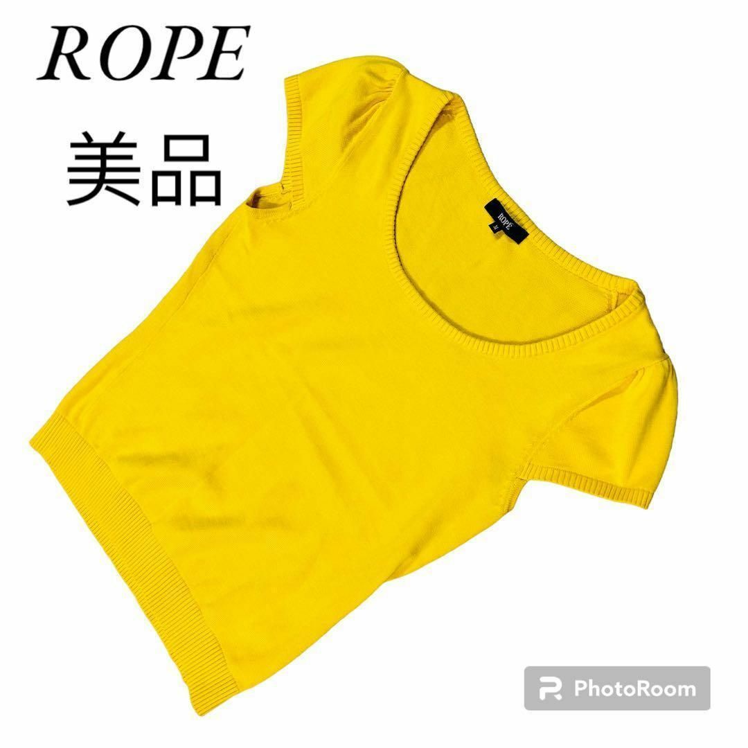 ROPE’(ロペ)の【美品】ROPE ロペ　半袖カットソー　トップス　イエロー　Mサイズ　綿100% レディースのトップス(カットソー(半袖/袖なし))の商品写真