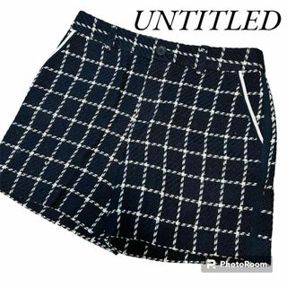 UNTITLED - UNTITLEDアンタイトルチェックショートパンツ　2サイズ(M)ダークネイビー