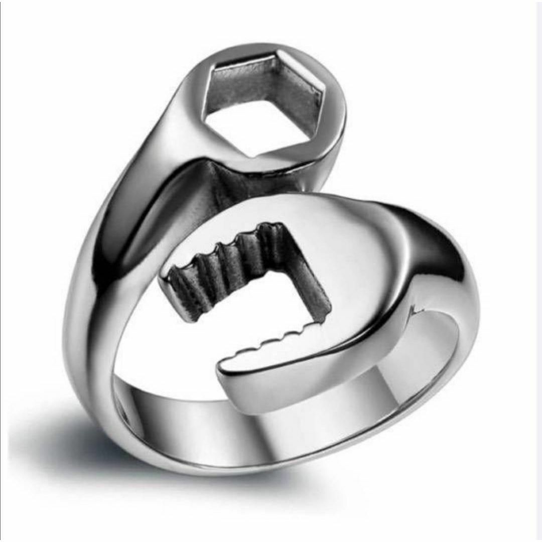 【H038】リング メンズ アクセサリー シルバー スパナ 銀色 指輪 20号 メンズのアクセサリー(リング(指輪))の商品写真