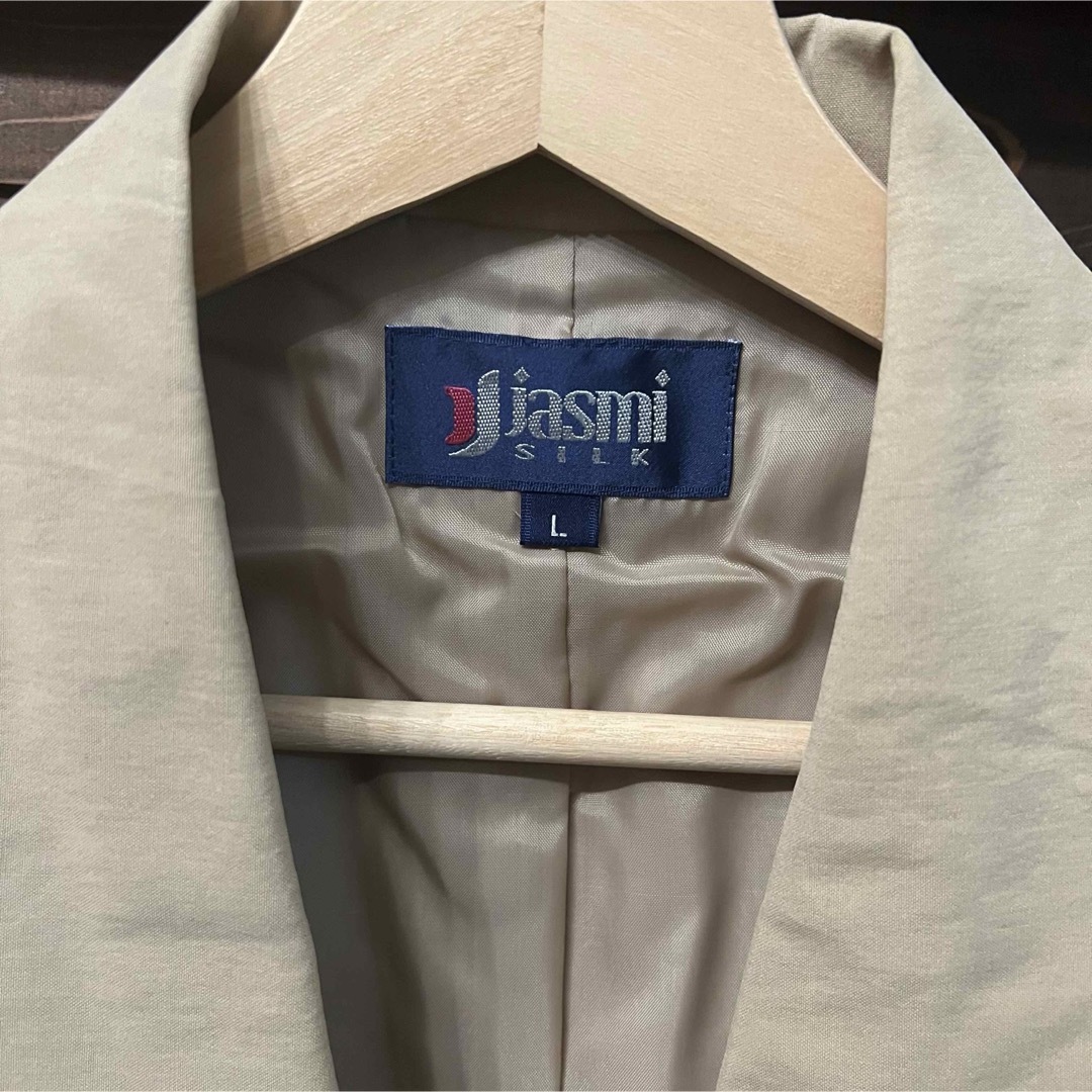 jasmi カラースーツ ジャケット スカート セット シルク100% レディースのフォーマル/ドレス(スーツ)の商品写真
