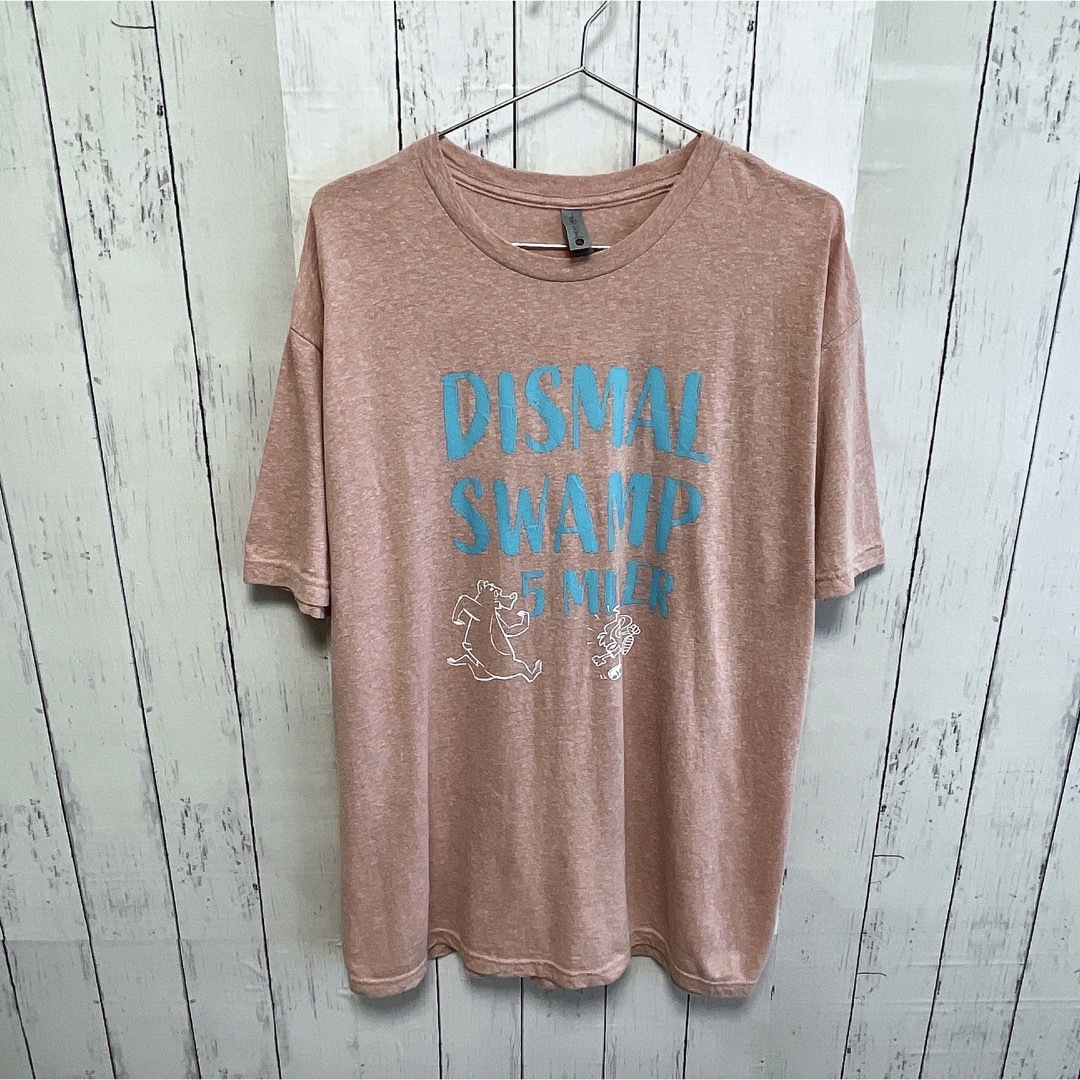 USA古着　Tシャツ　XLサイズ　ピンク　杢カラー　キャラクター　プリント　ロゴ メンズのトップス(Tシャツ/カットソー(半袖/袖なし))の商品写真