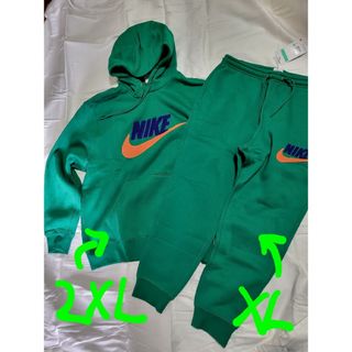 NIKE - NIKE クラブフリースパーカー&ジョガーパンツ/グリーン/上下サイズ違い/新品