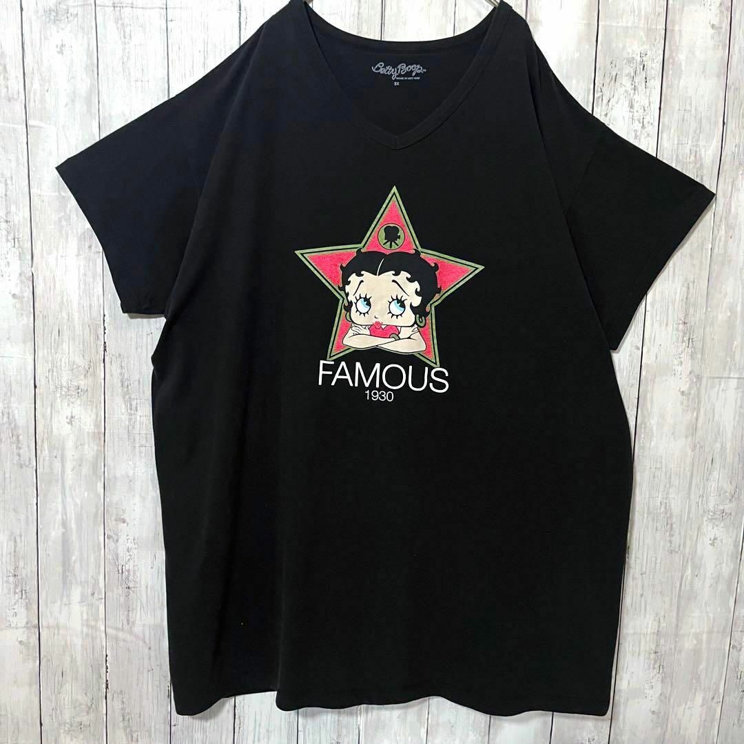 レディース古着　超デカイ　BETTYBOOPプリントTシャツ　ゆるだぼ　3X レディースのトップス(Tシャツ(半袖/袖なし))の商品写真