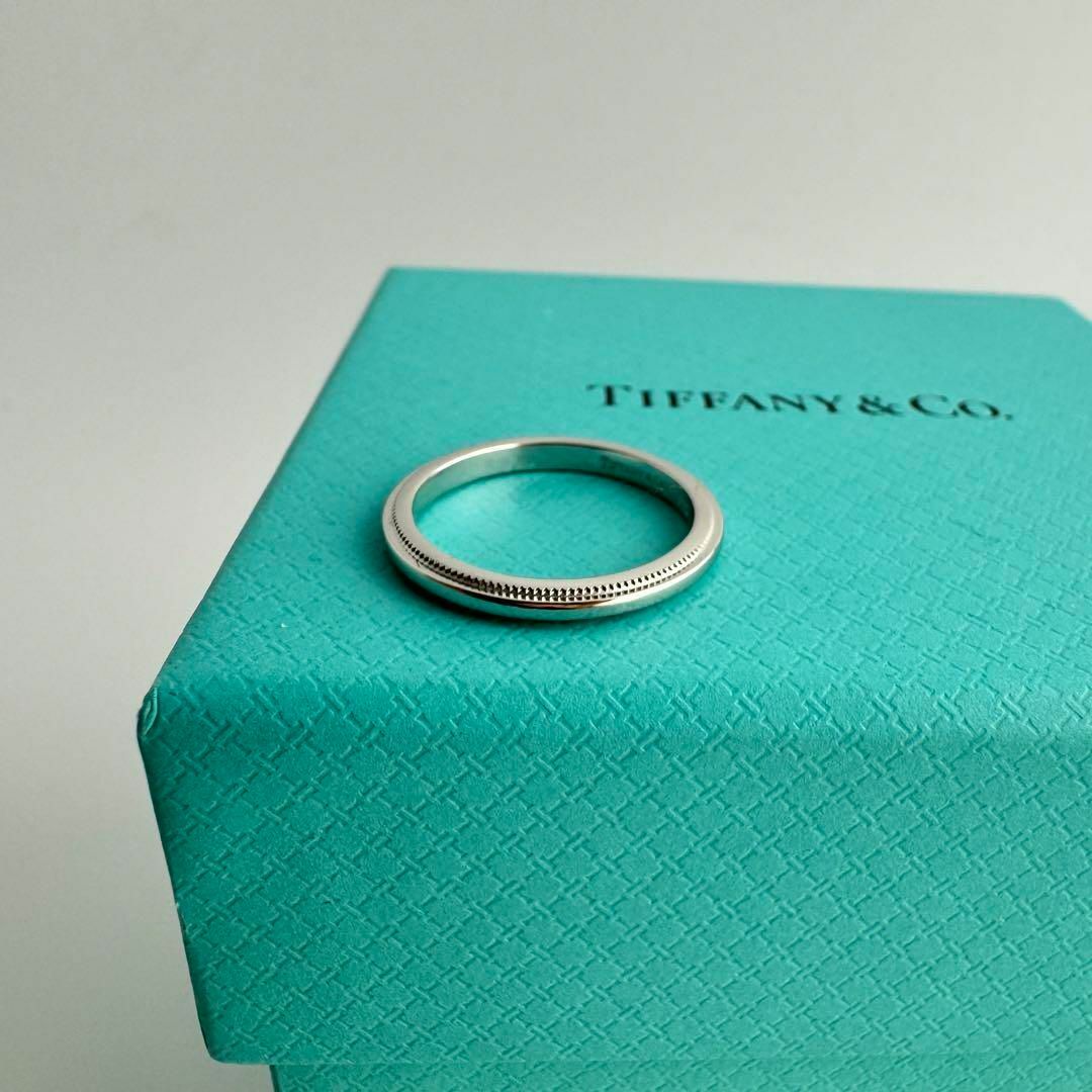 Tiffany & Co.(ティファニー)のティファニー Pt950 指輪 リング ミルグレイン プラチナ 8 号 レディースのアクセサリー(リング(指輪))の商品写真